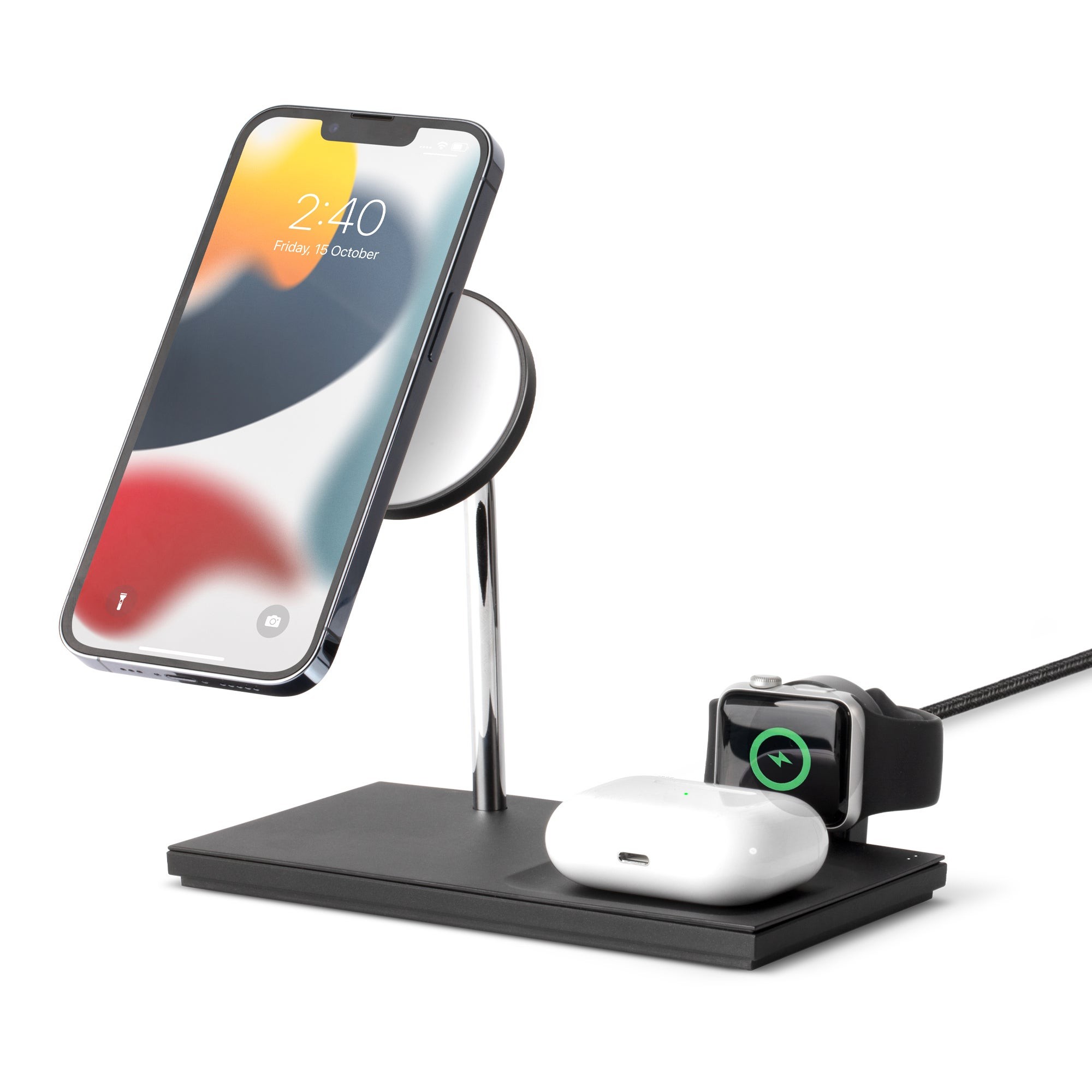 Snap Magnetic 3-in-1 Wireless Charger Black