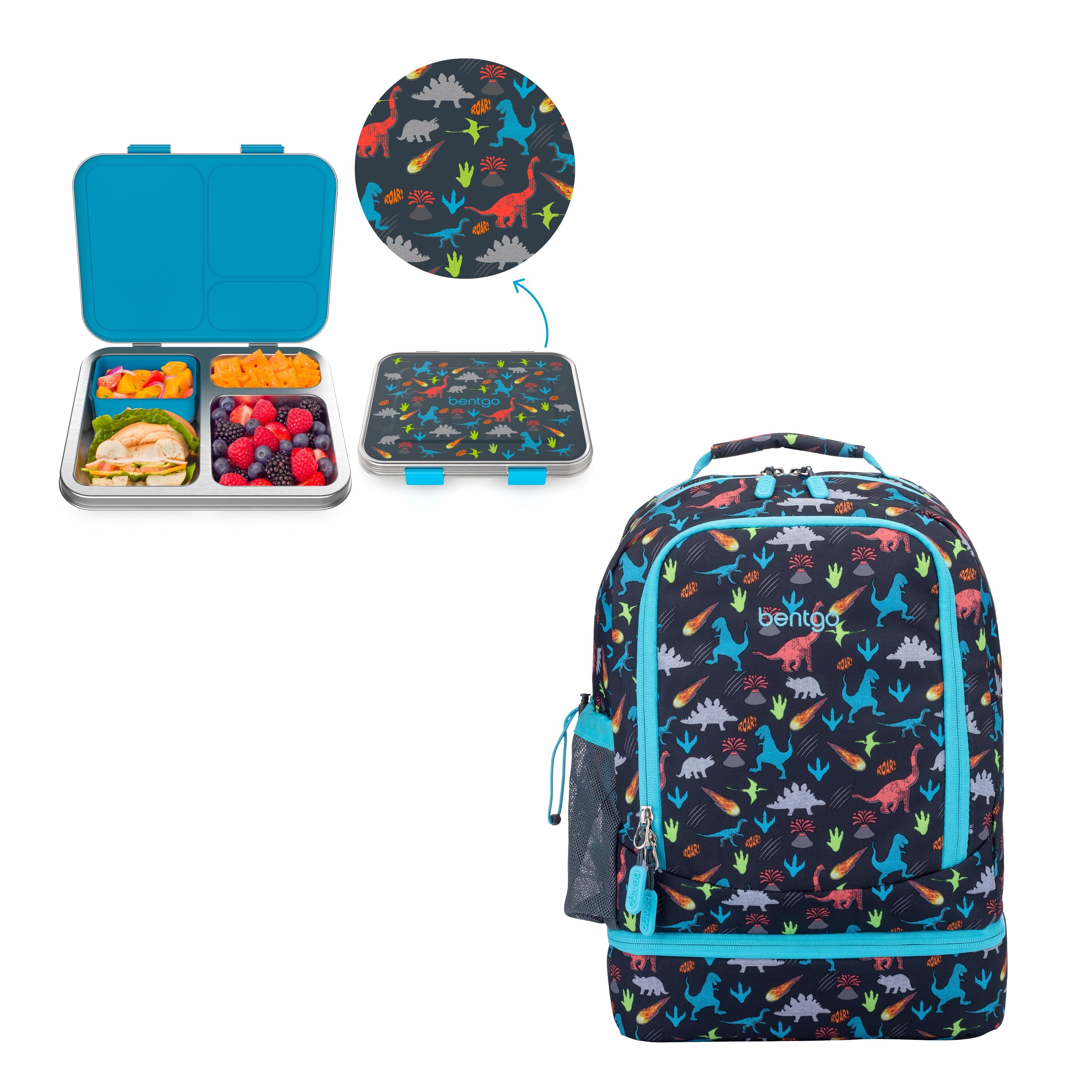 Kid' Backpack & Lunch Box Kit, Dino