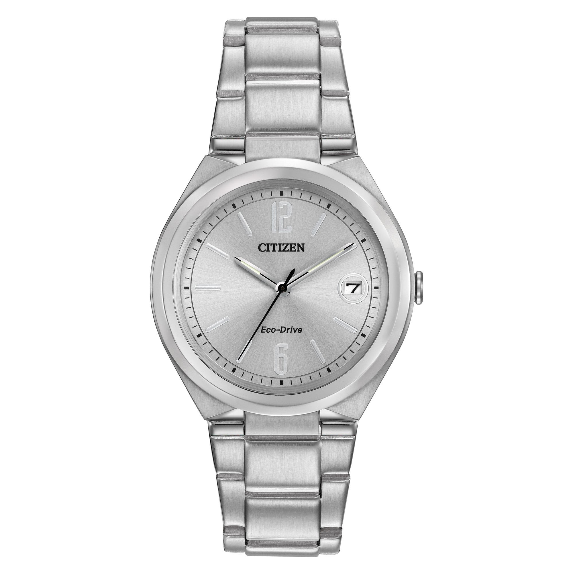 Ladies' Chandler Eco-Drive Silver Stainless Steel Watch, Silver Dial