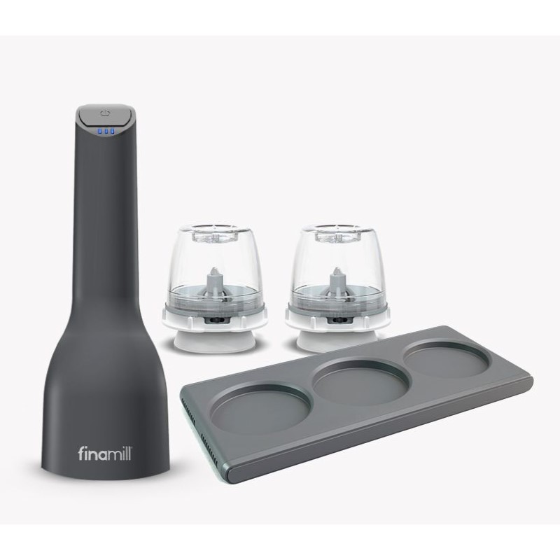 KIT -USB Recharge Grinder 2 ProPlus/Trio Slate Tray- (Midnight Black)