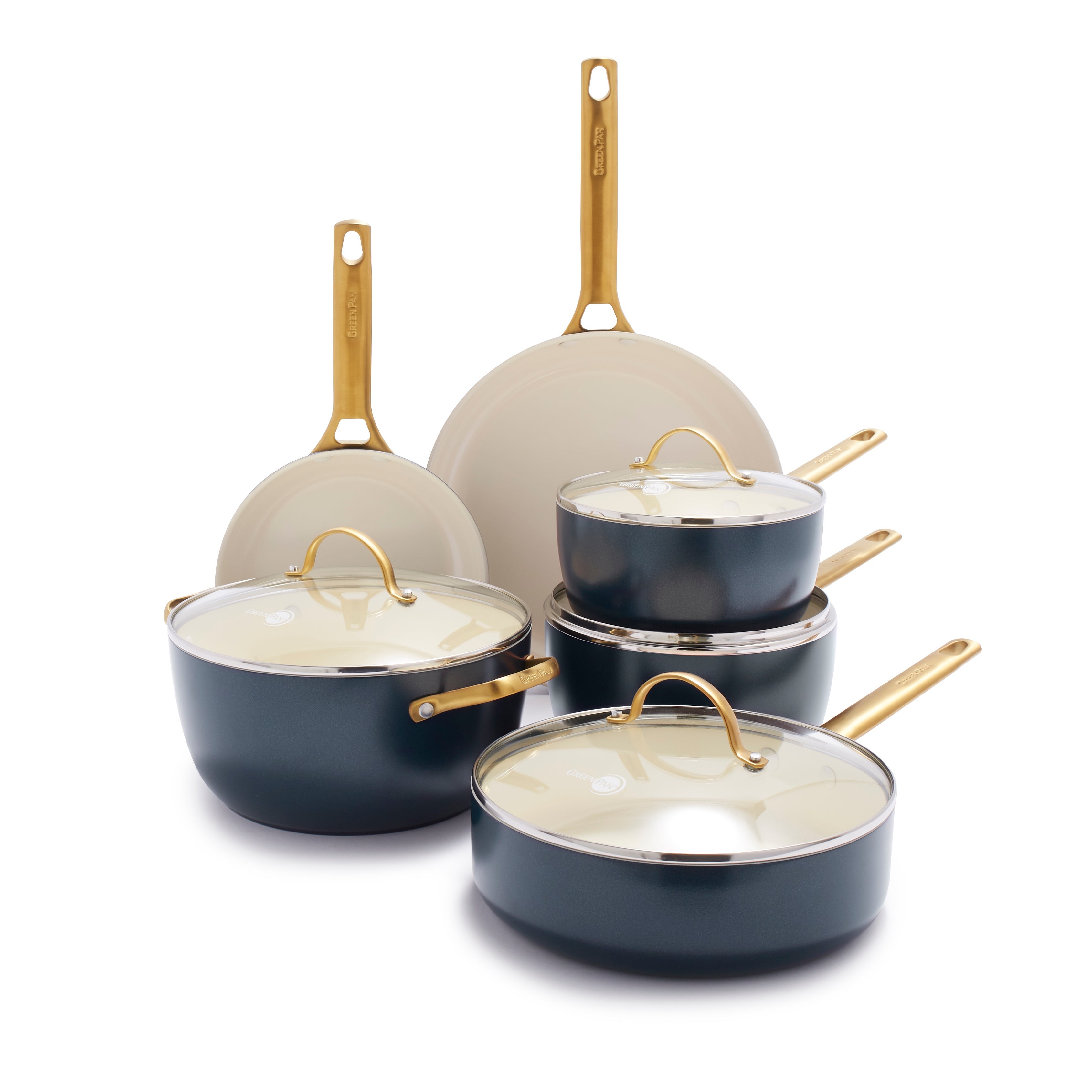 Reserve 10pc Hard-Anodized Aluminum Nonstick Cookware Set Twilight Blue