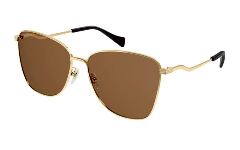 Gucci Gold Frame Brown Lens Sunglasses