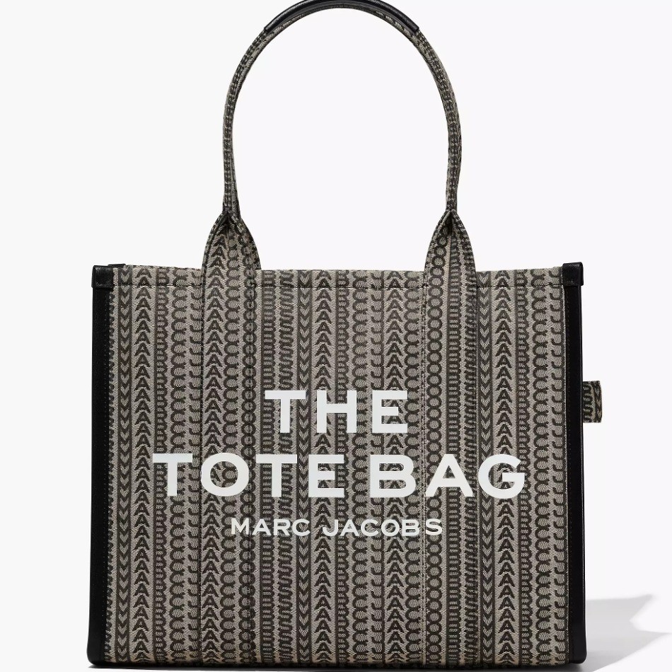 Marc Jacobs Monogram Jacquard Tote Bag (Large, Beige Multi)