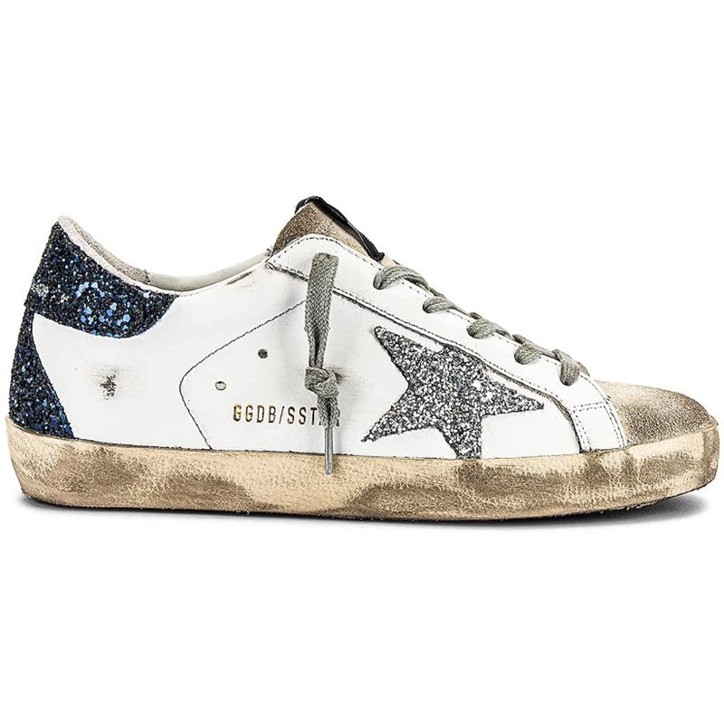 Golden Goose Superstar 'White Silver Blue Glitter' Size 7