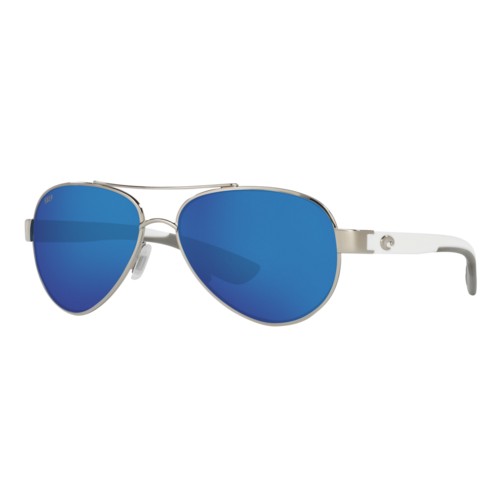 Costa Women's Loreto Sunglasses Palladium-White/Blue Mirror 580P, Size 56 frame