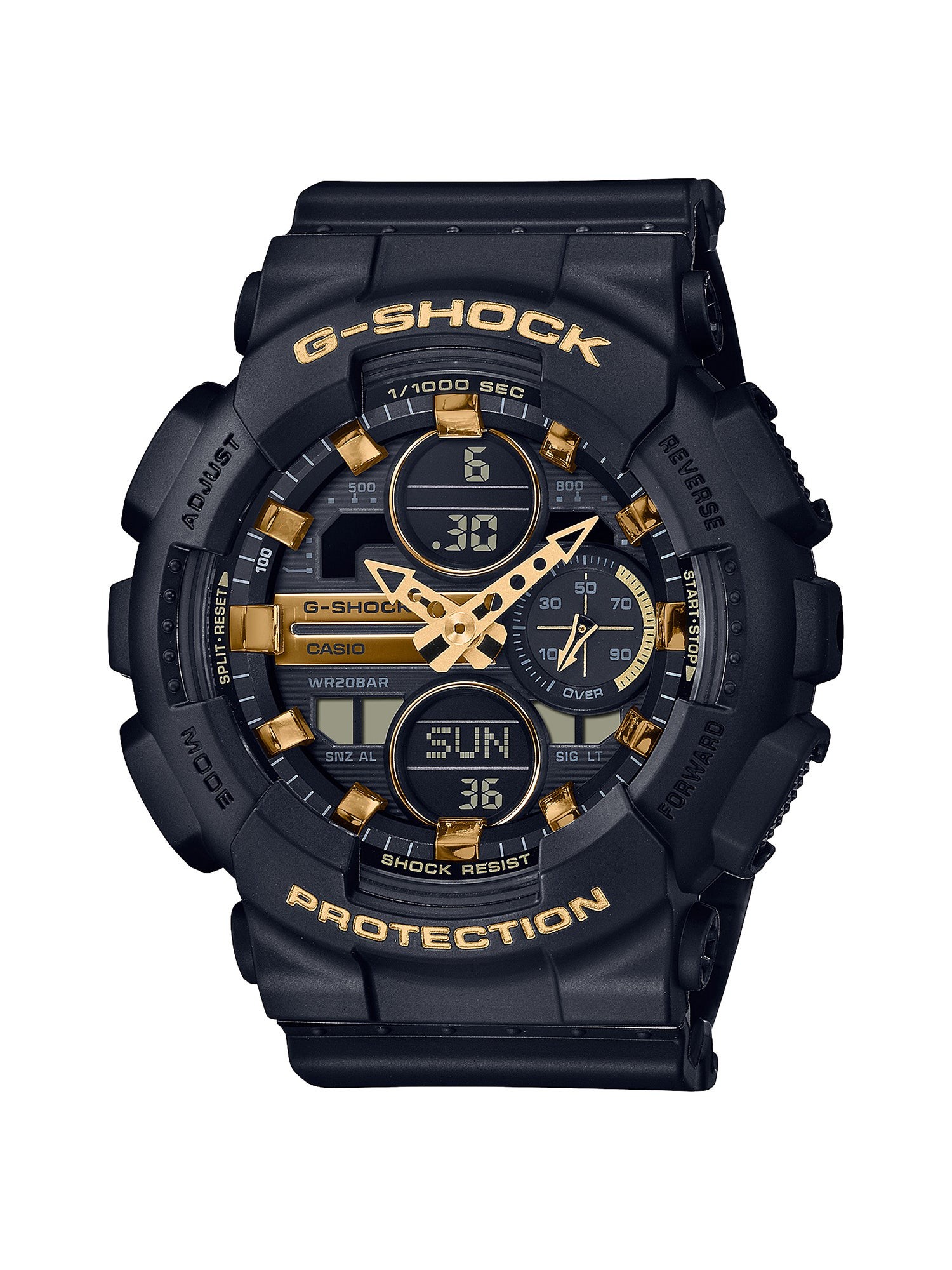 Ladies Compact G-Shock Ana-Digi Watch Black & Gold