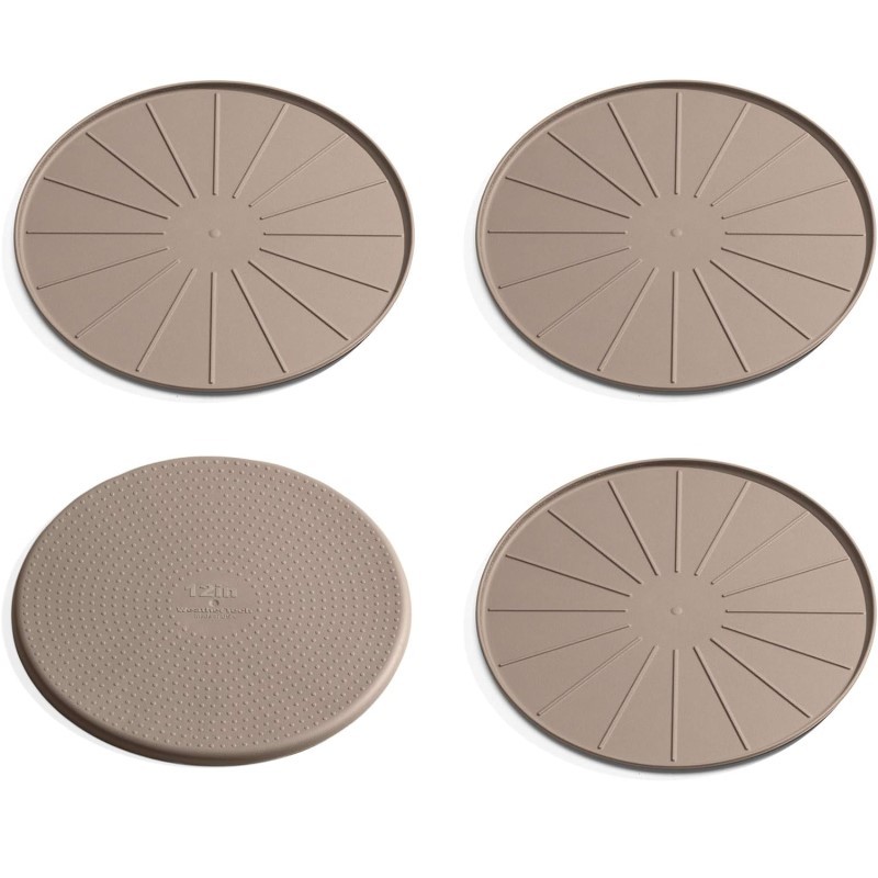 12 Inch Round Coasters Set - (Tan)