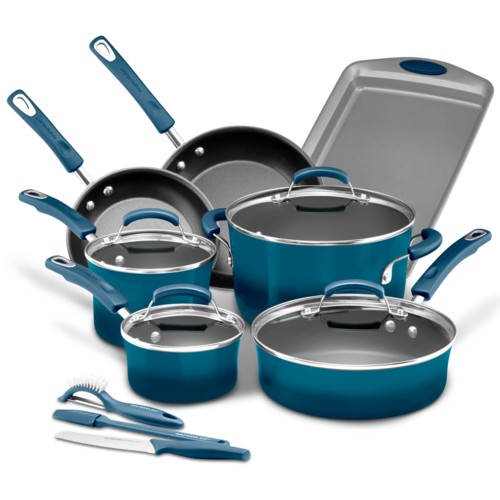 Rachael Ray Classic Brights 14-Piece Nonstick Cookware Set