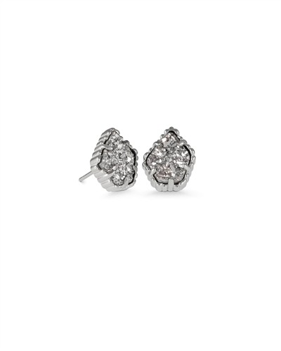 Kendra Scott Tessa Silver Stud Earrings in Platinum Drusy