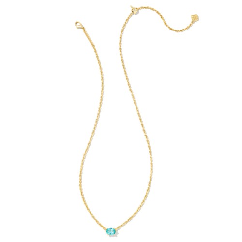 Kendra Scott Cailin Gold Pendant Necklace, Aqua Crystal