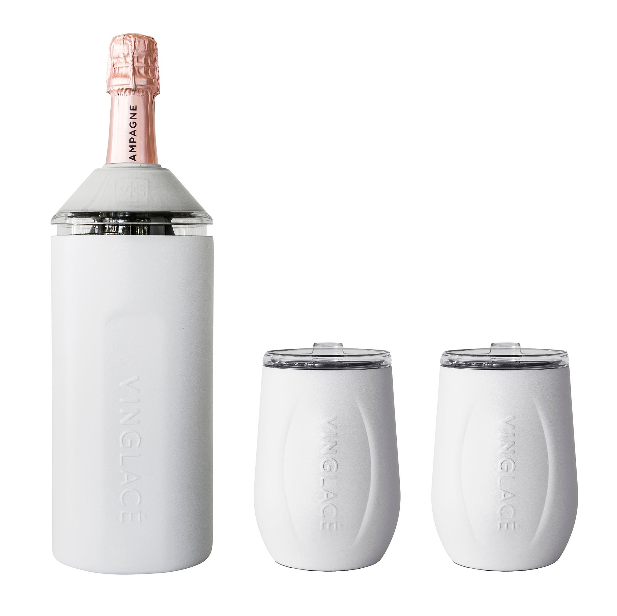 Wine Chiller Gift Set w/ 2 Tumblers White