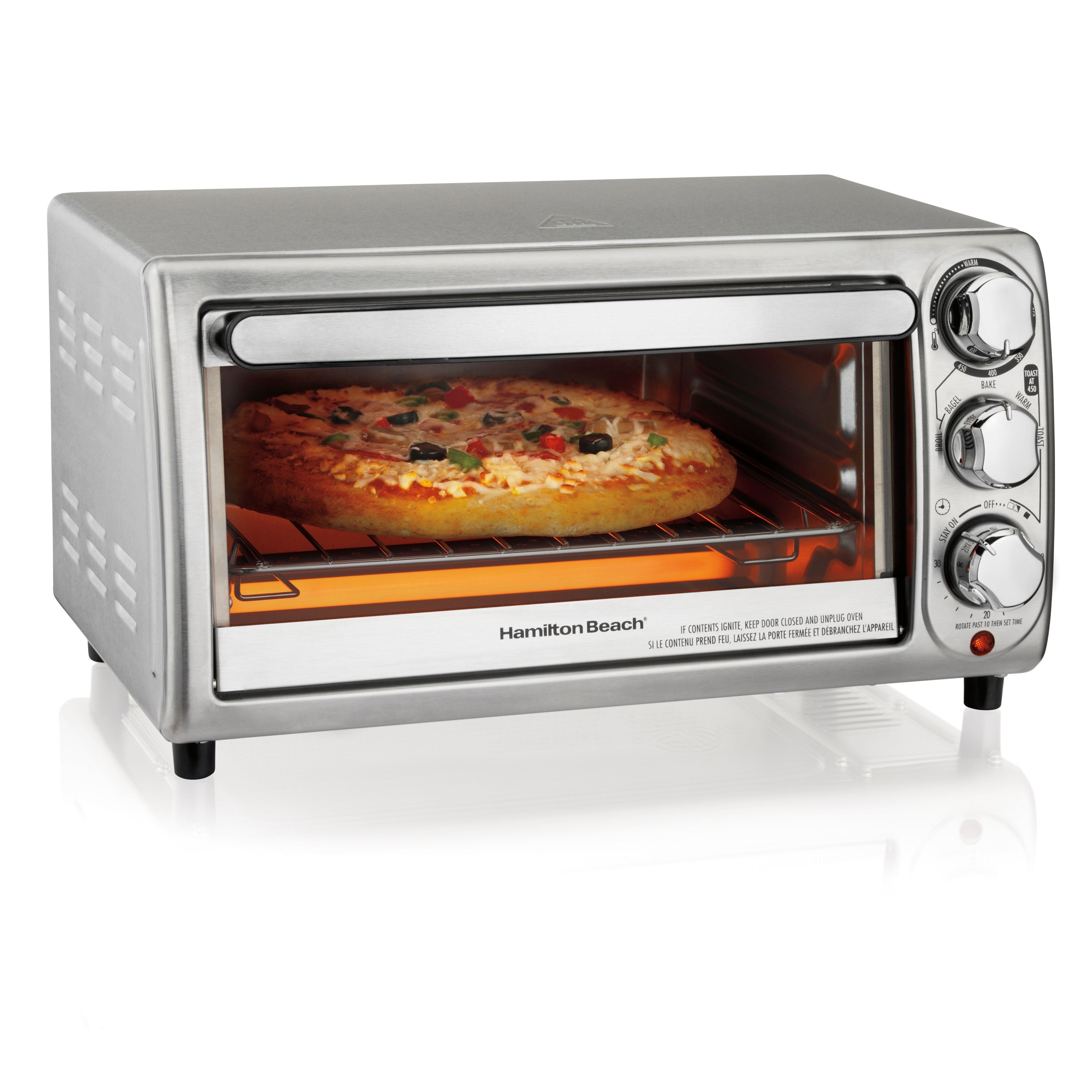 4-Slice Silver Toaster Oven