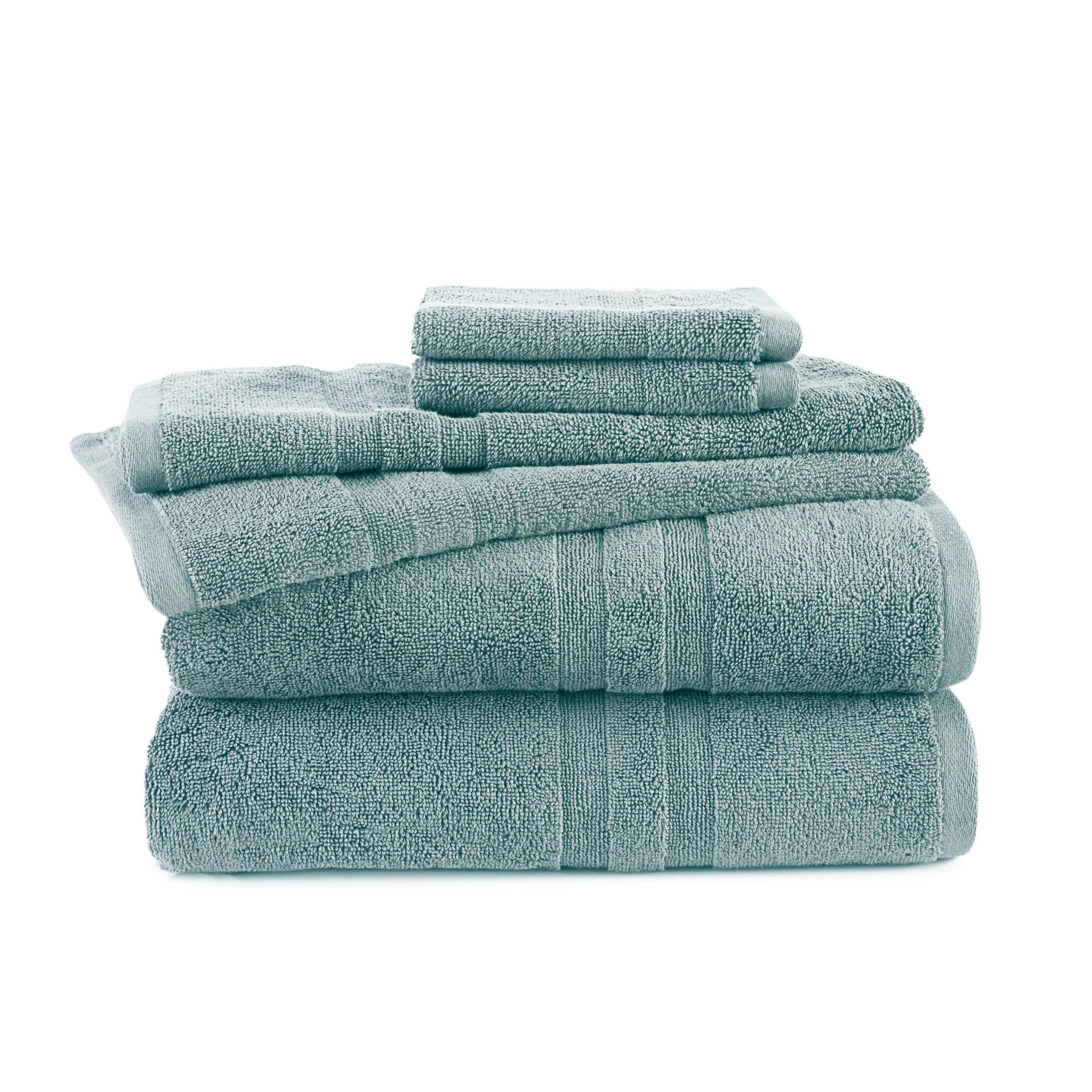 Solid 6pc Bath Towel Set w/ SILVERbac Antimcirobial Mineral