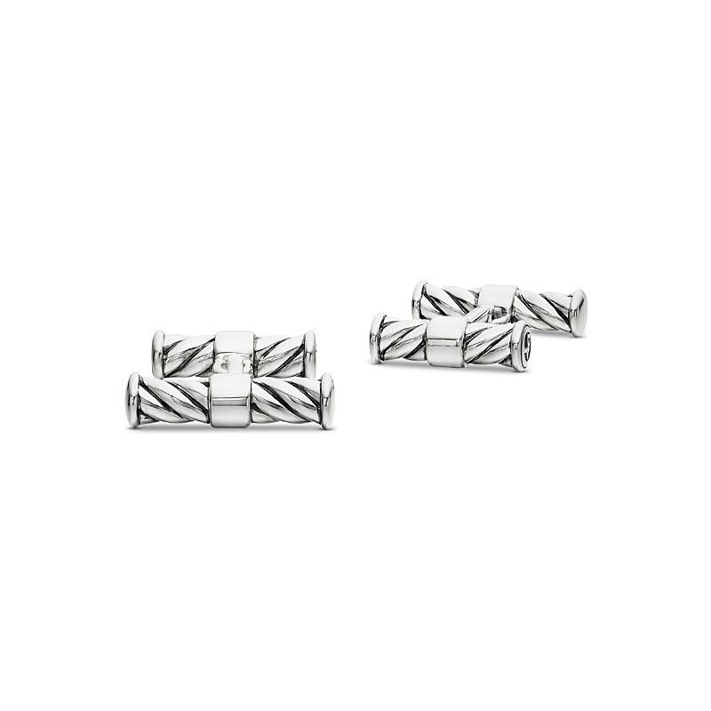 Sculpted Cable Elongated Cufflinks
