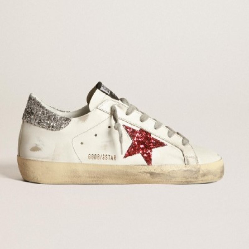 Golden Goose Superstar 'Glittery Red Star' Size 6