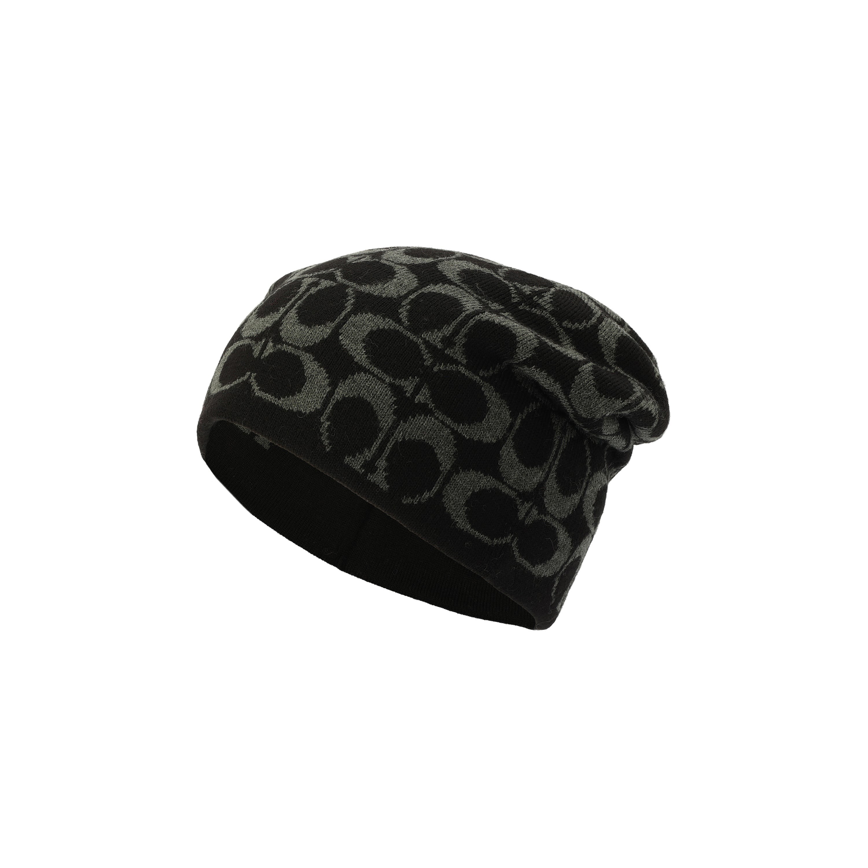 Signature C Reversible Beanie Black