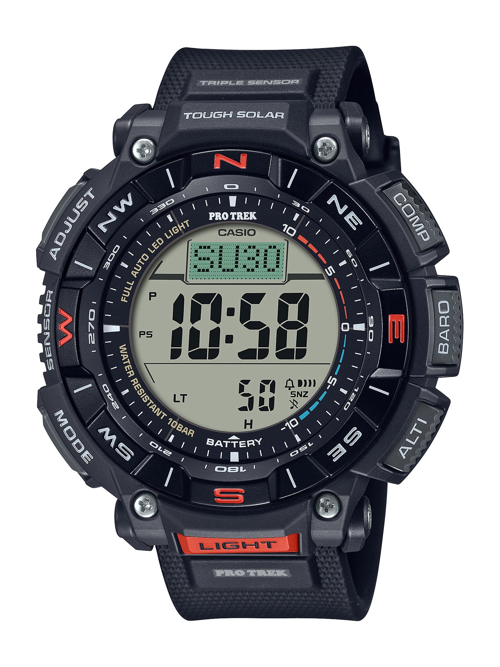 Pro Trek Triple Sensor Digital Black Biomass Plastic Watch