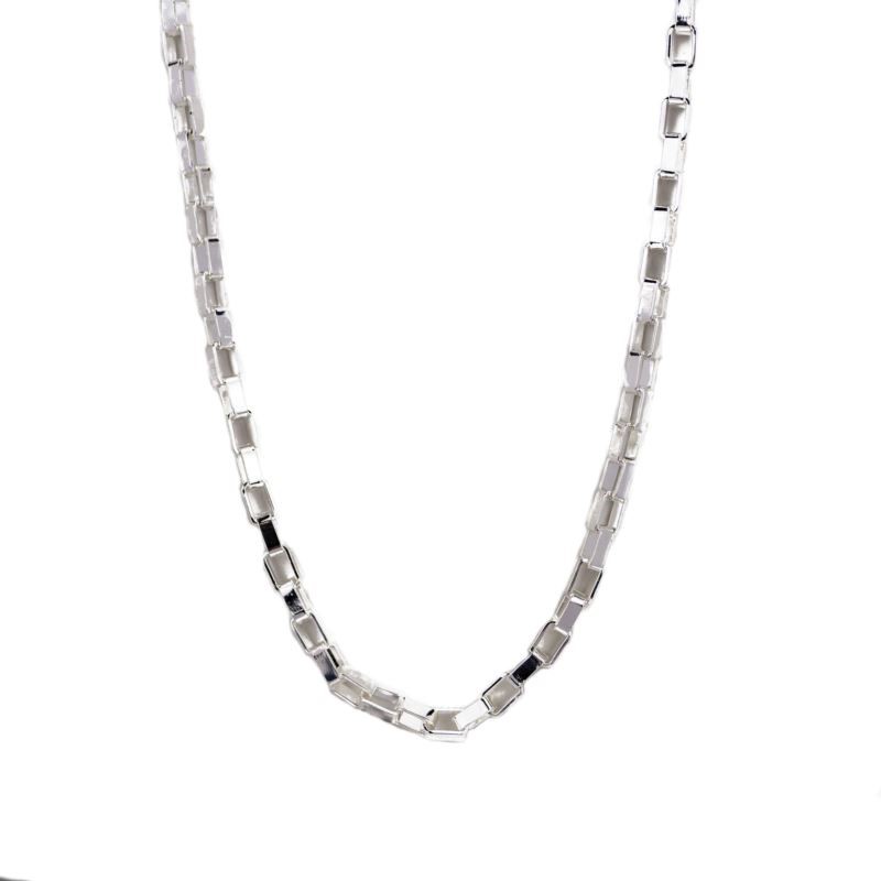 Silver Plated Oversized Box Chain Necklace