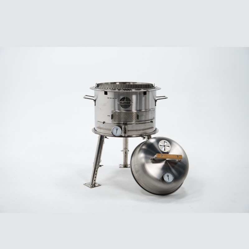 18" Mini Gather Grill Starter - The 6-1 Grill, Griddle, Smoker, Firepit, Table, and Pizza Oven.