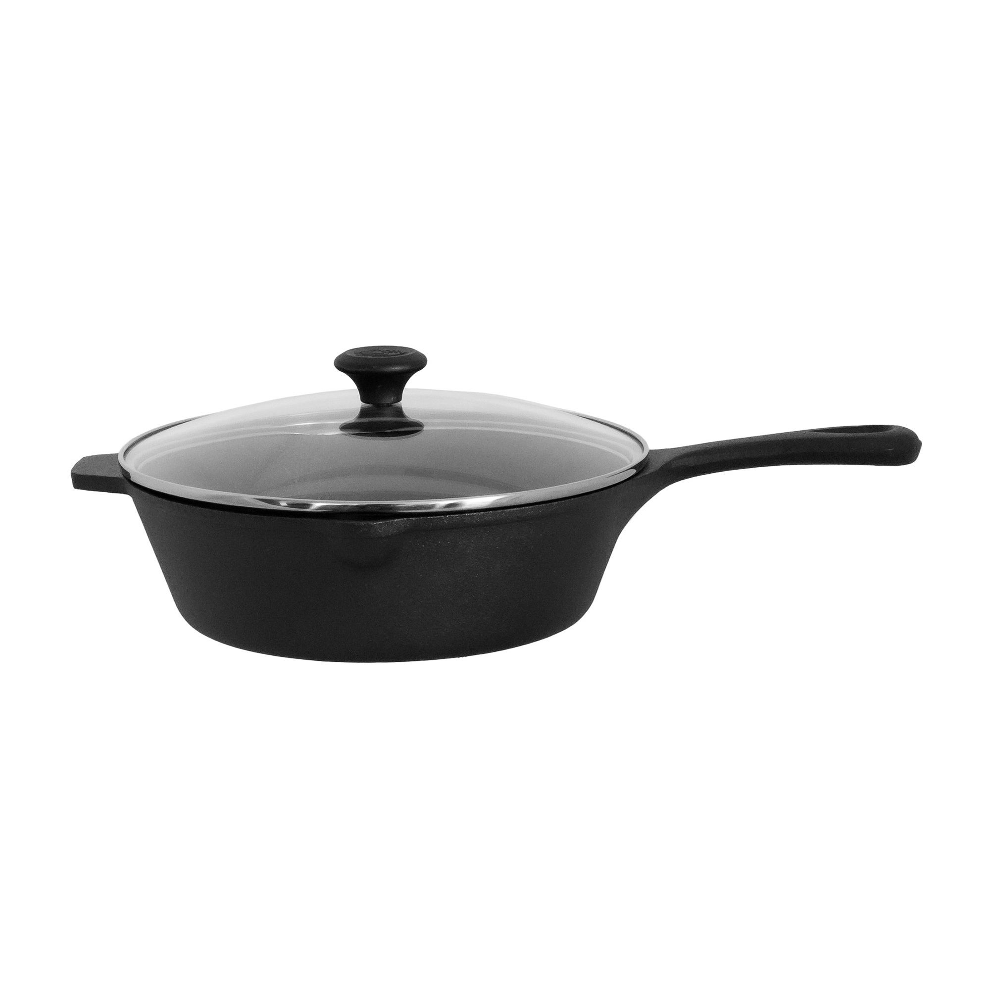 3qt Pre-Seasoned Cast Iron Deep Skillet w/ Lid