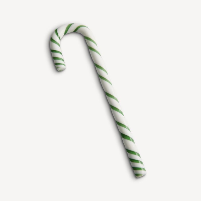 Polka Candy Cane - (White/Green)