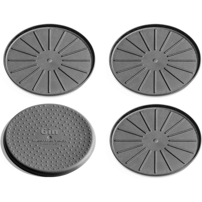 6 Inch Round Coasters Set - (Black)