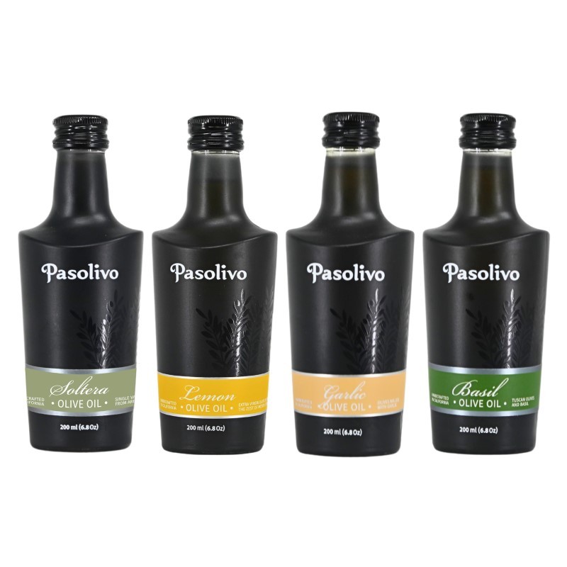 Soltera Extra Virgin Olive Oil, Lemon Olive Oil, Garlic Olive Oil, Basil Olive Oil 200mL