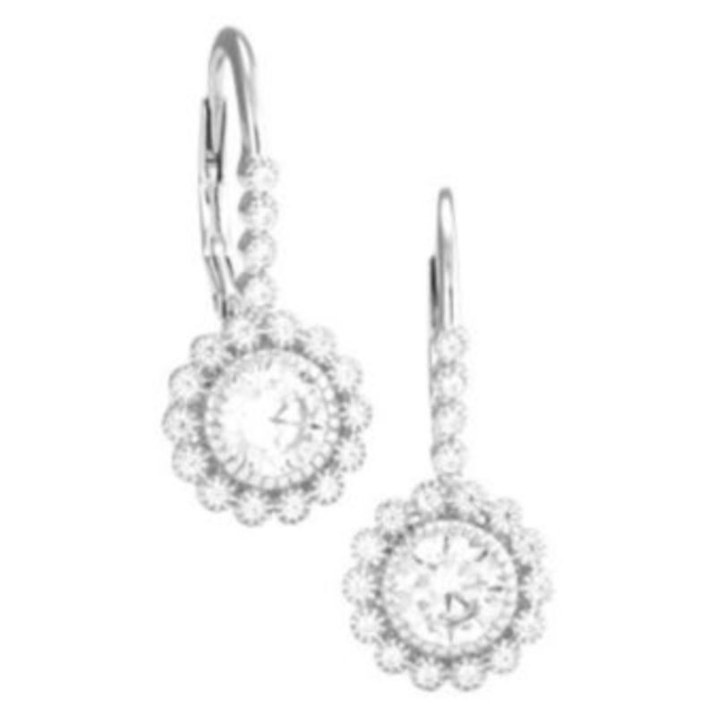 Retro Filagre Flower Earrings in Sterling Silver with 1.00 ct cz Centers