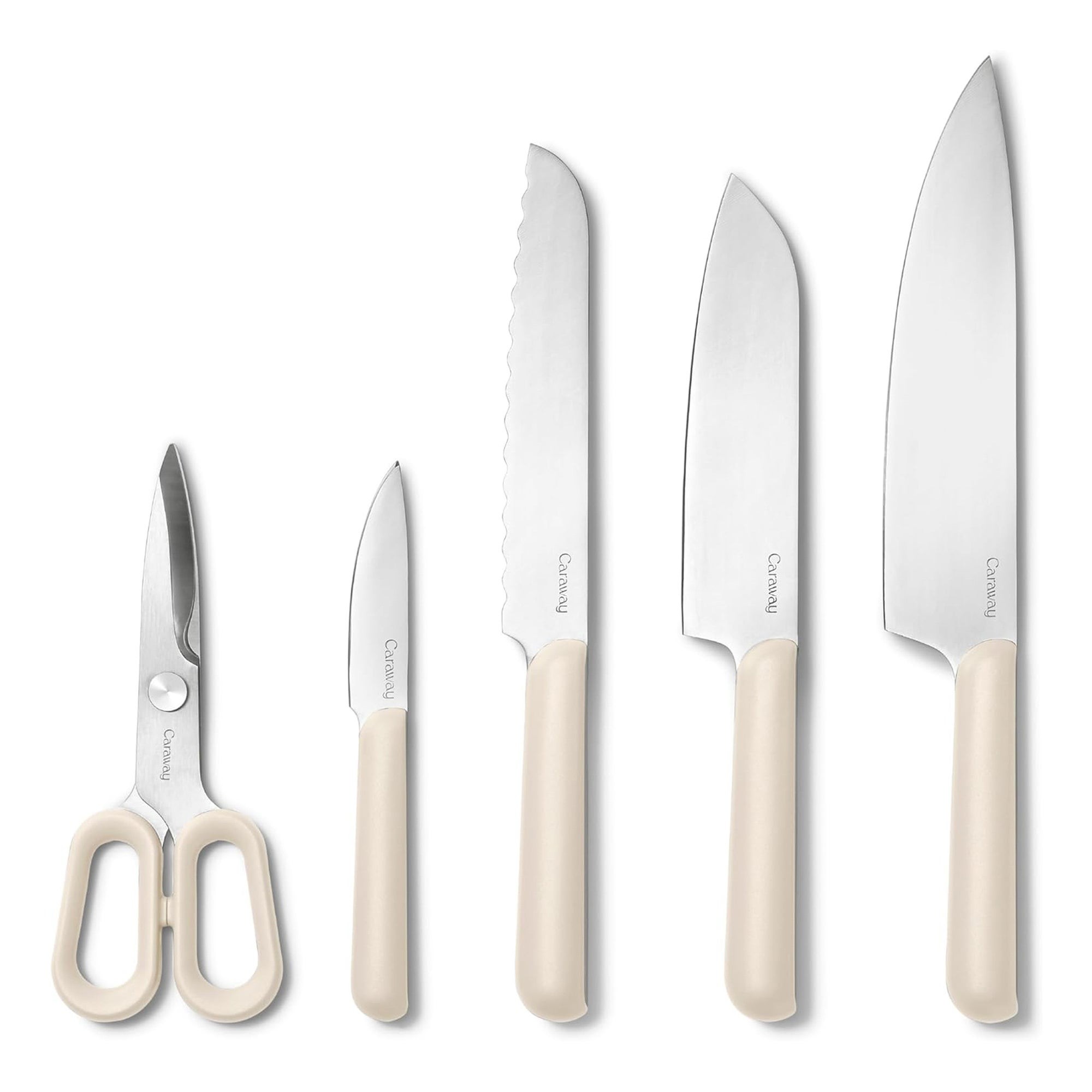 5pc Knife Set Cream