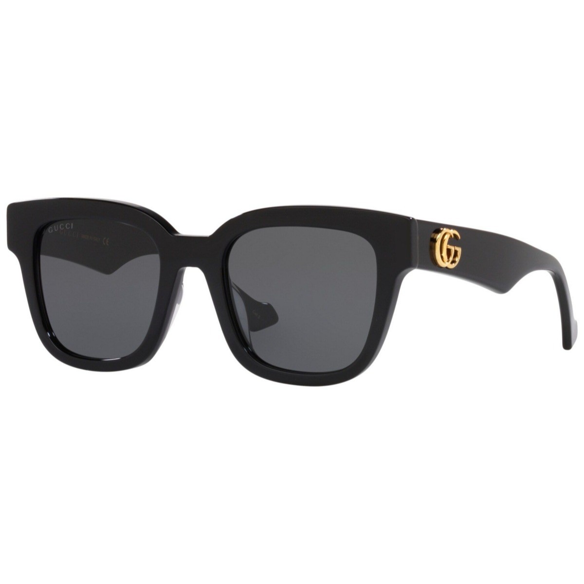 Women's Shiny Black Rectangular Sunglasses