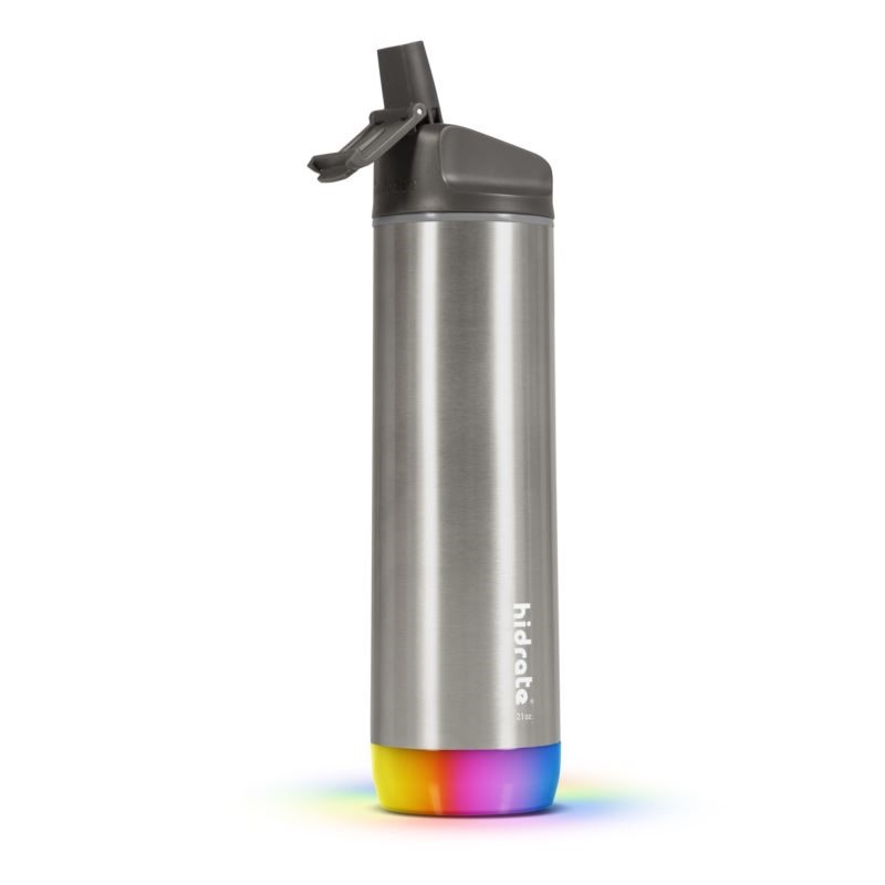 Smart Water Bottle - (Brushed SteelStraw Lid)