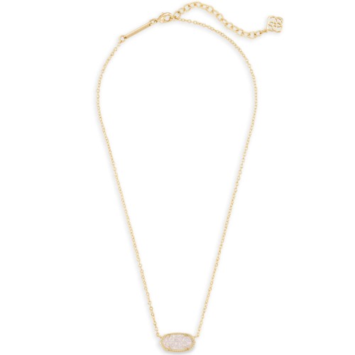 Kendra Scott Elisa Gold Pendant Necklace in Iridescent Drusy