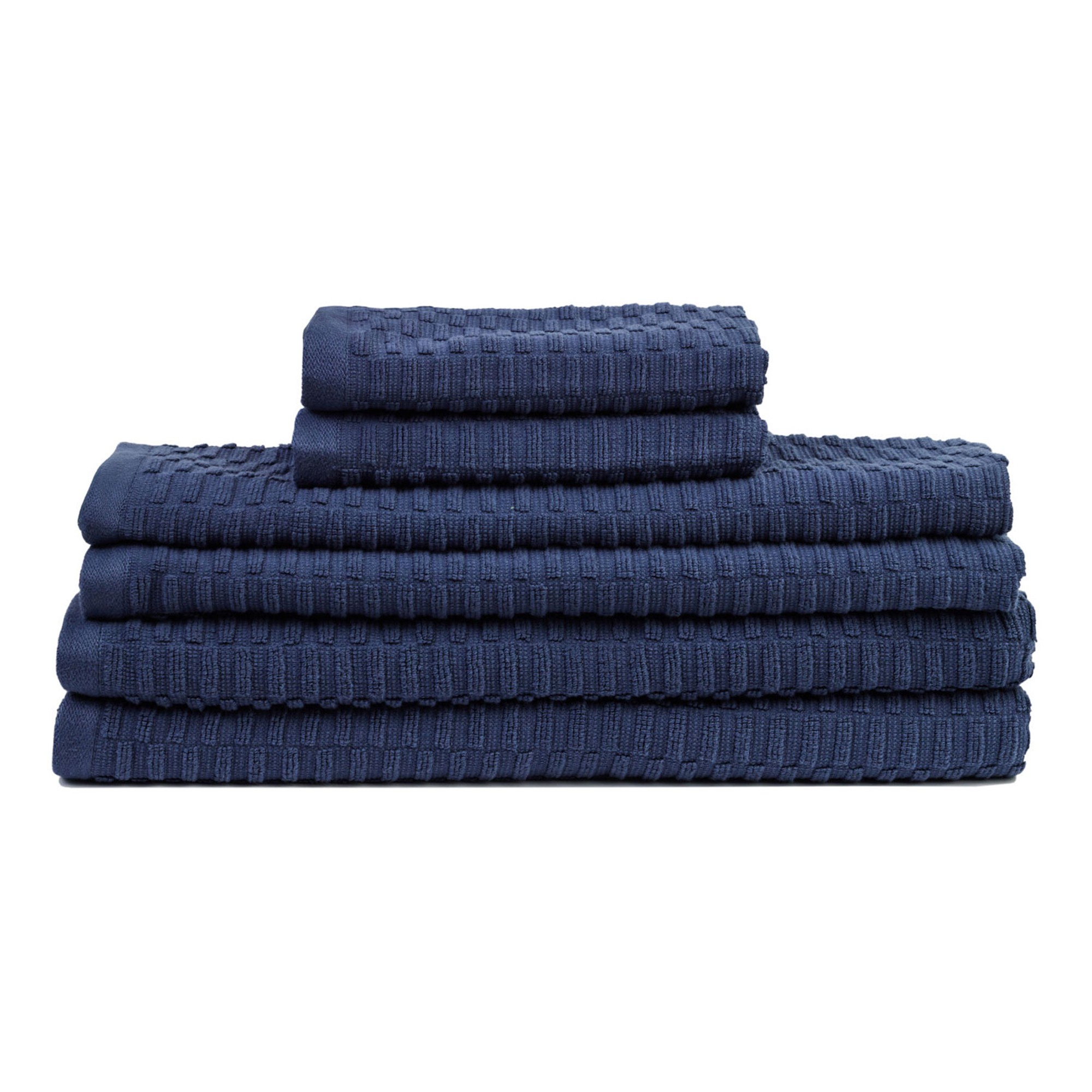 Lisbon Towel 6 Piece Set  - (Navy)