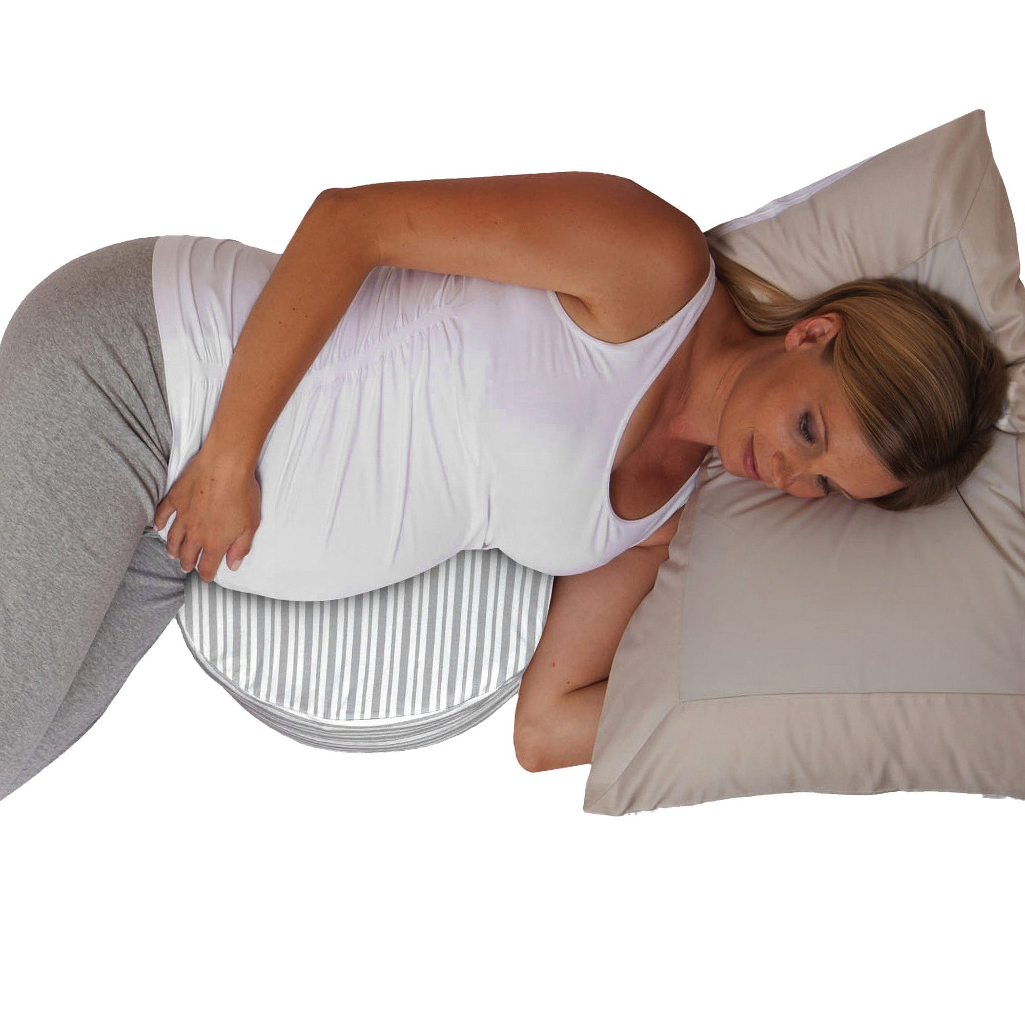 Boppy Pregnancy Support Wedge Pillow Gray Modern Stripe