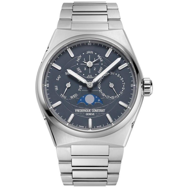 Mens Frederique Constant HIGHLIFE Stainless Steel Bracelet watch, Blue dial
