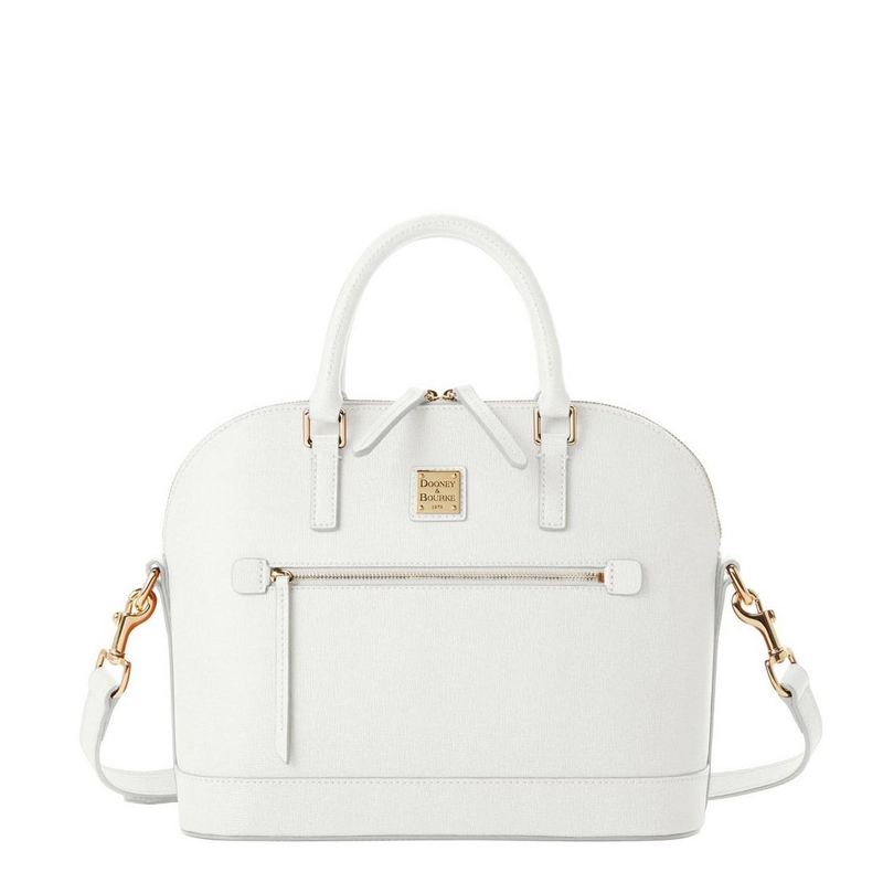 Saffiano Domed Zip Stachel - (Off White)