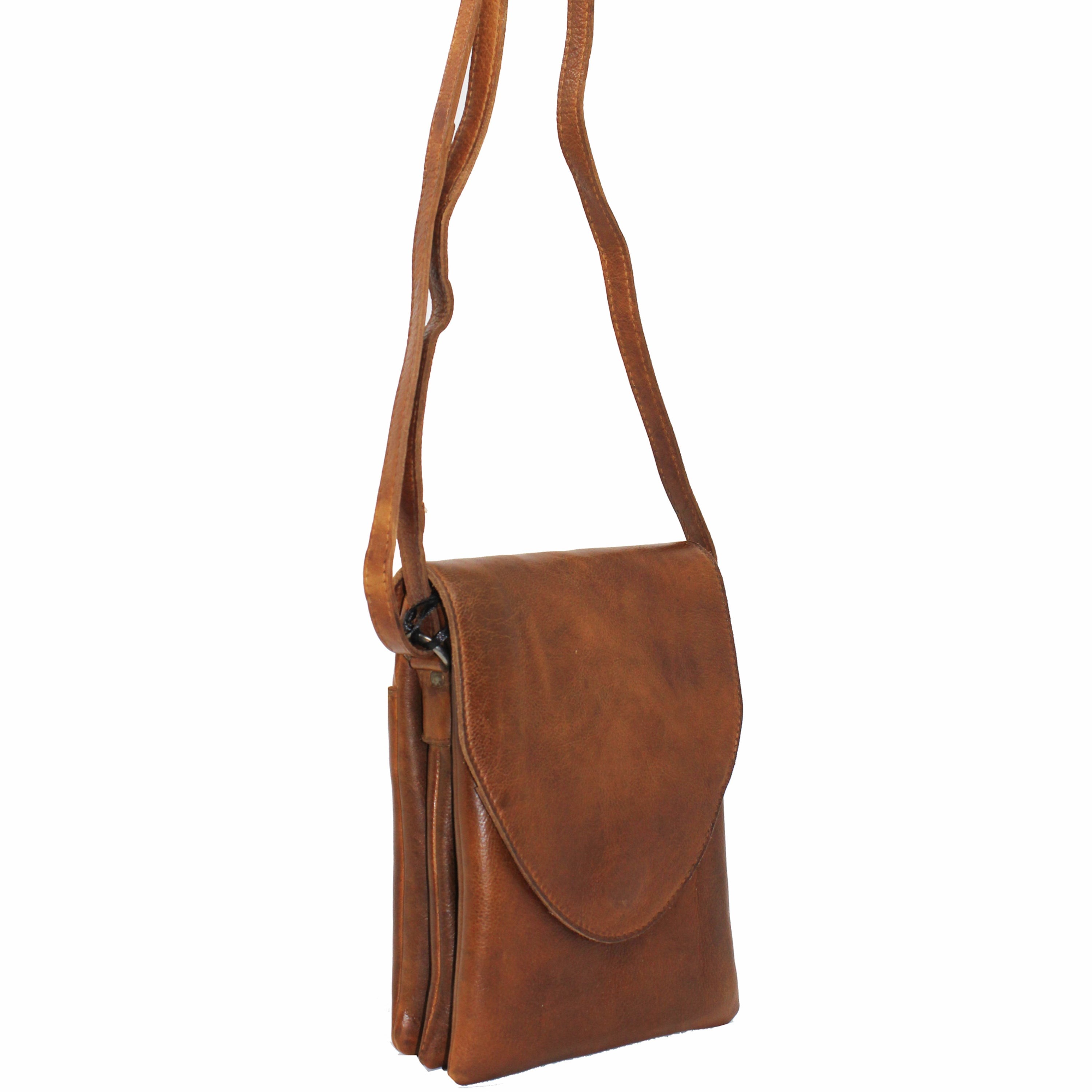 Pippa Leather Crossbody Cognac