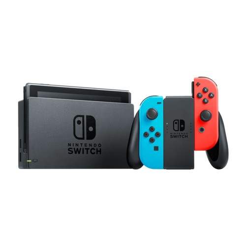 Nintendo Switch with Neon Blue and Neon Red Joy-Con