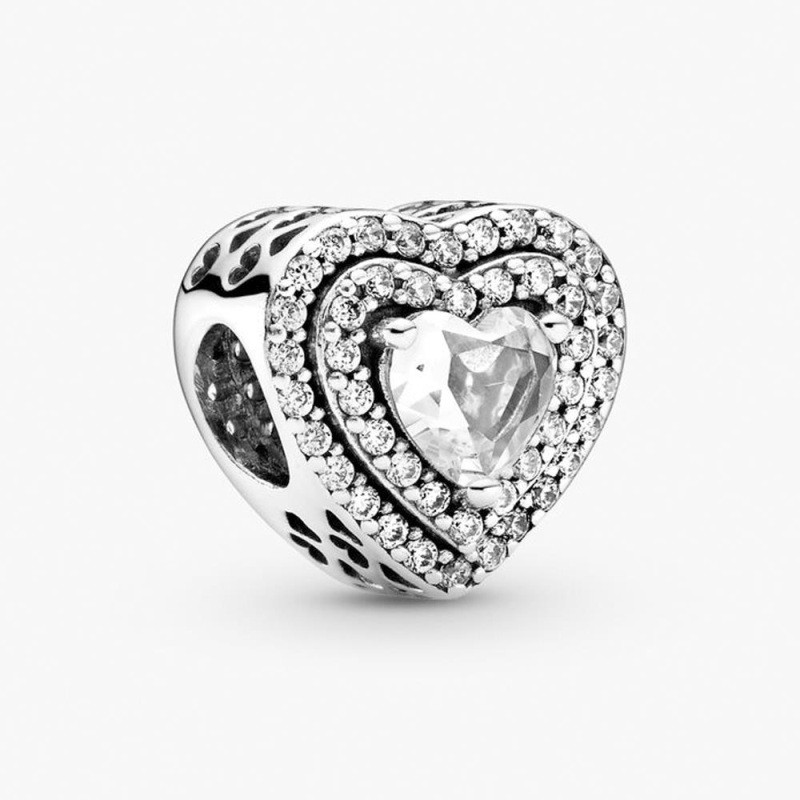 Sparkling Leveled Hearts Charm