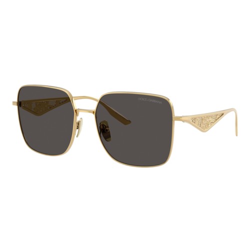 Dolce & Gabbana Womens DG2310 Sunglasses Gold/Dark Grey, Size 57 frame Gold/Dark Grey