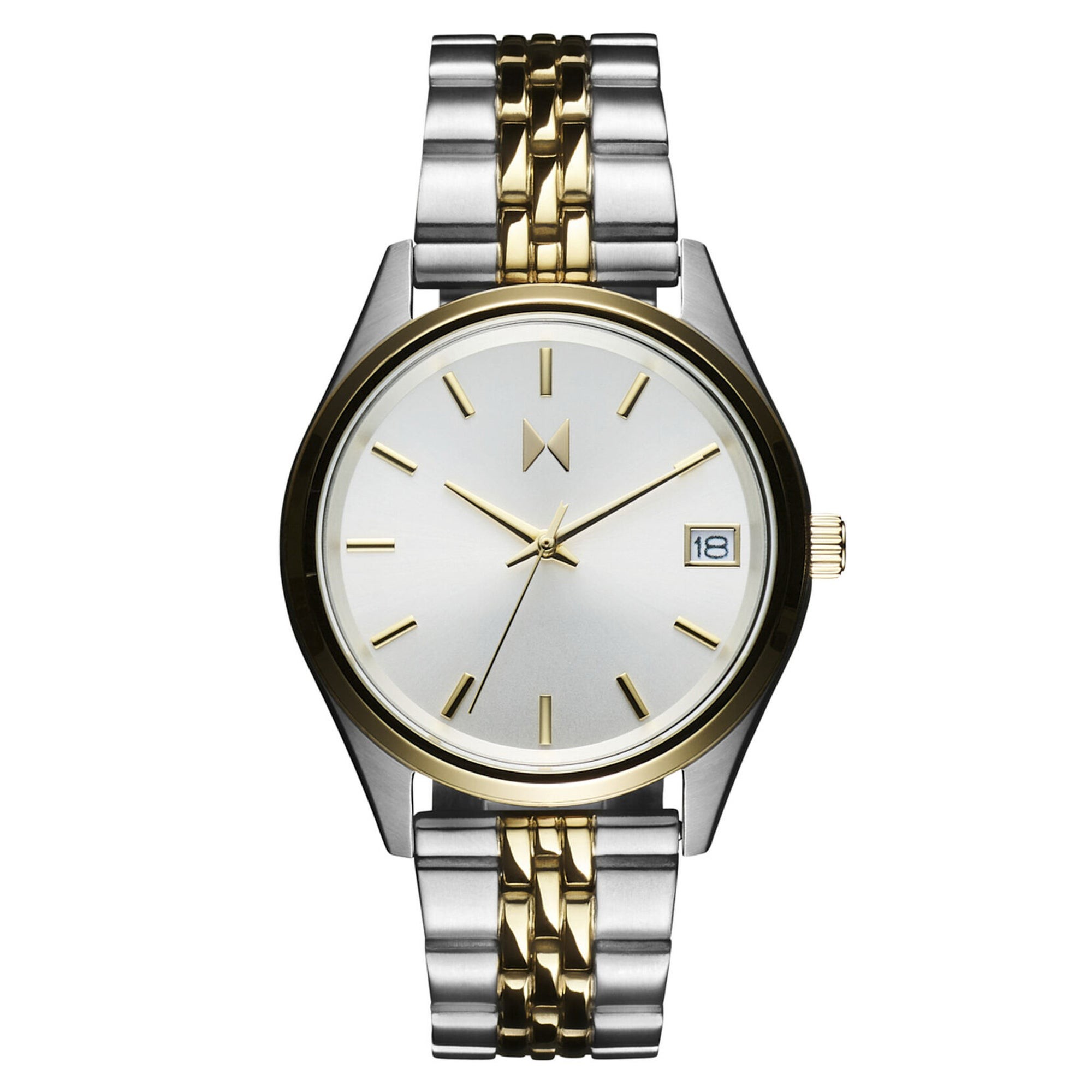 Ladies' Rise Boyfriend Two-Tone Stainless Steel Watch, Silver Dial