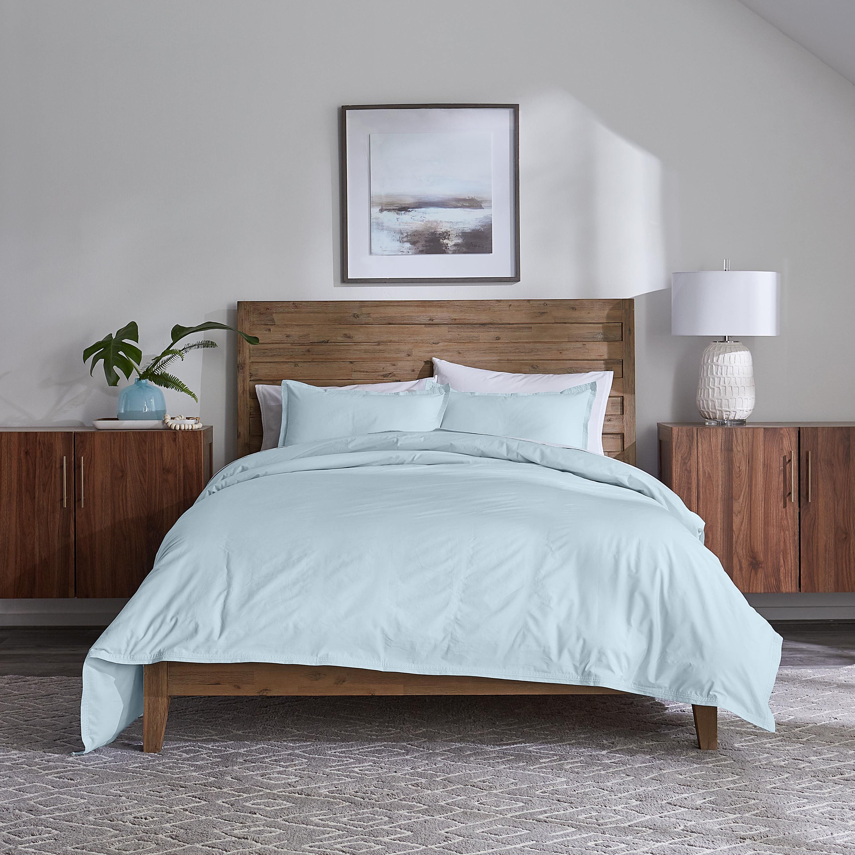 Love Solid Comforter Set - King Light Blue