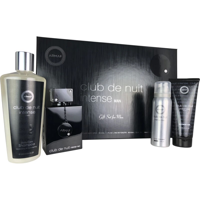 Club De Nuit Intense (M) 4Pc Set (3.6Oz EDT Sp,1.7Oz Body Spray,3.4Oz S/G,8.4Oz Shampoo)