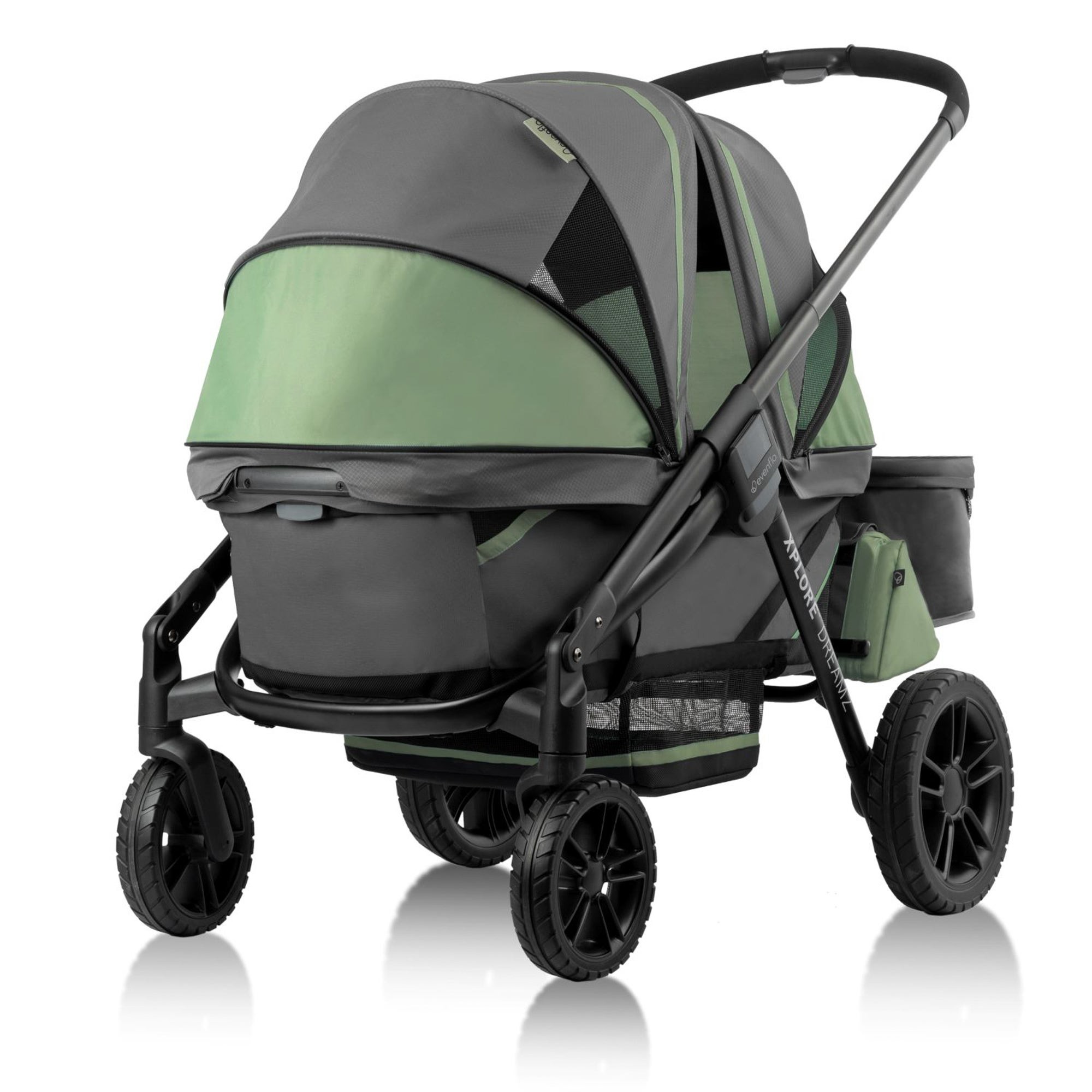 Pivot Xplore Dreamz All-Terrain Stroller Wagon w/ Bassinet Insert Voyager Green