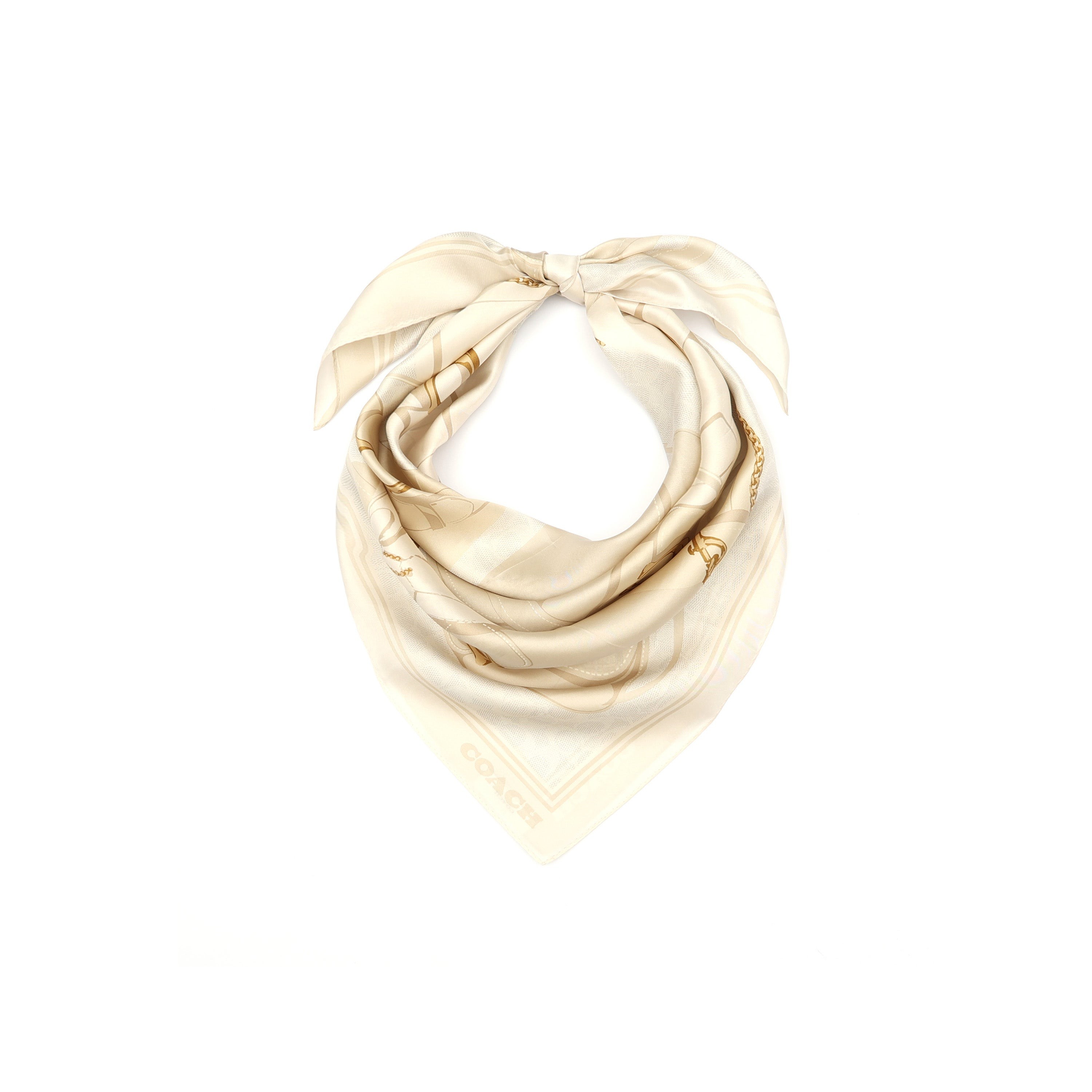 Tabby Silk Square Scarf Chalk