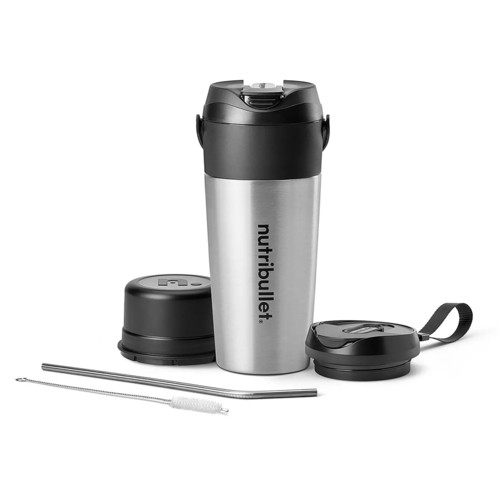 NutriBullet Flip Insulated Portable Blender, Stainless Stainless