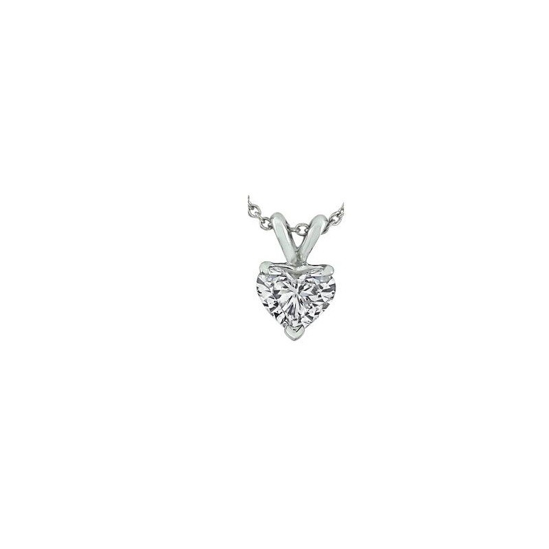 Sterling Silver "Dream Necklace" with Heart Shape cut Cubic Zirconia-2.00 ct