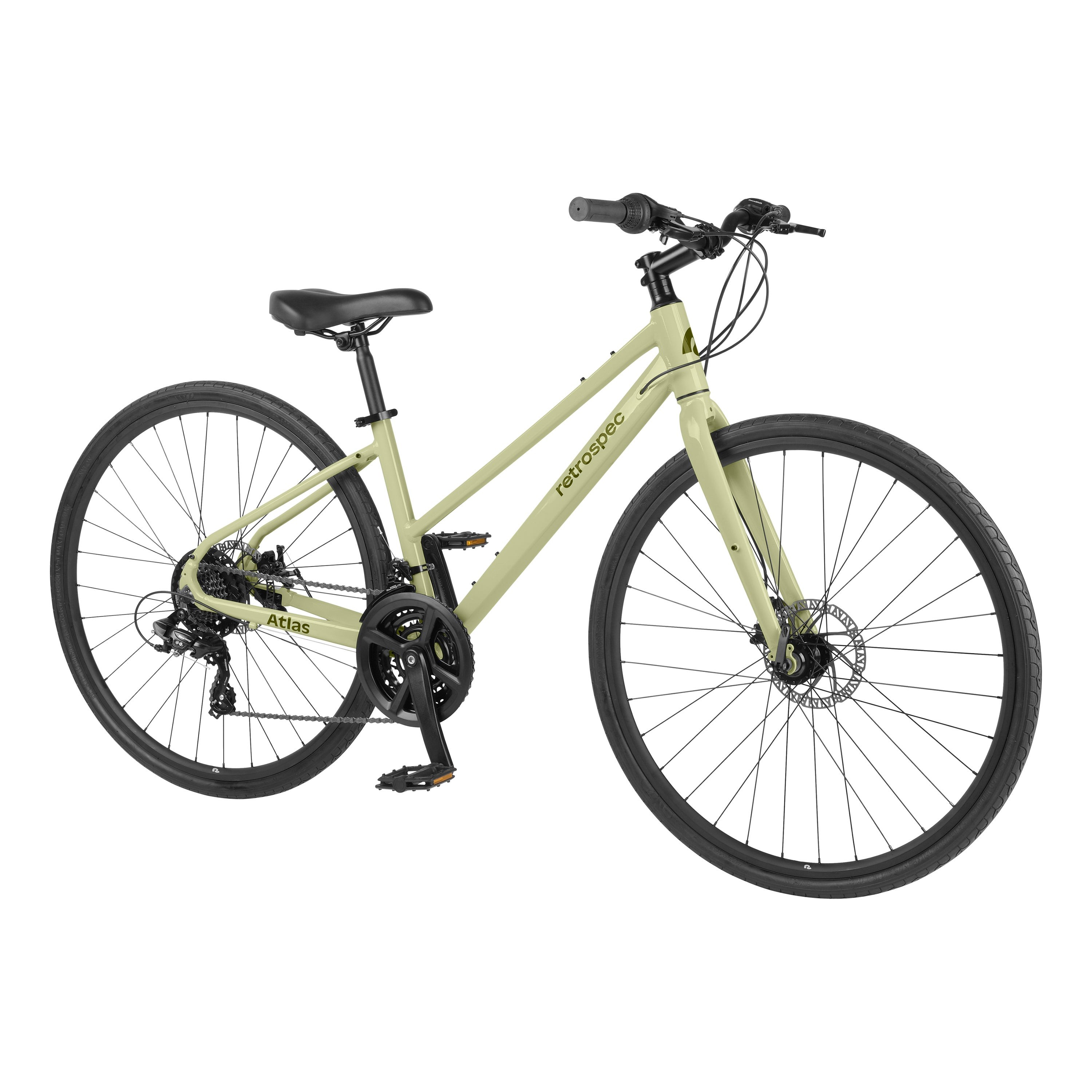 Atlas Fitness Hybrid Bike - Step Through 21-Speed Spring Green