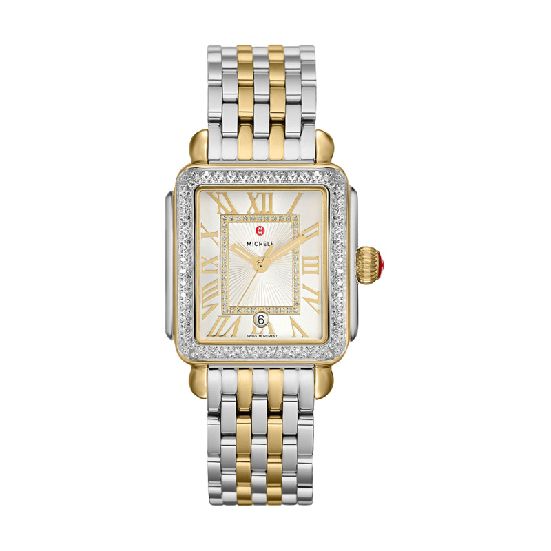 Deco Madison Diamond Two-Tone 18K Gold Diamond Dial Watch