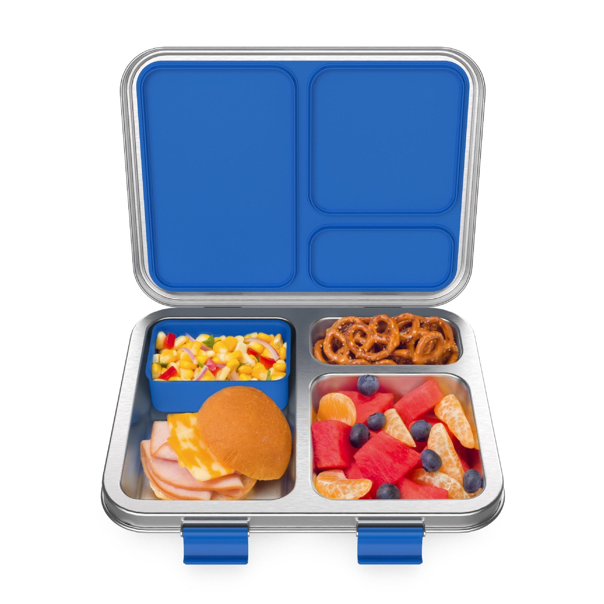 Kids Stainless Steel Leak Resistant Lunch Box Blue